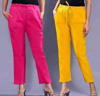 Outerwear Regular Fit Women Multicolor Trousers