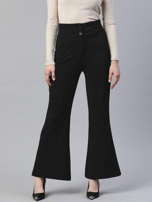 PLUSS Regular Fit Women Black Trousers