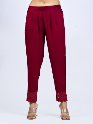 Mirayya Enterprises Regular Fit Women Maroon Trousers