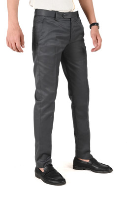 The DS Slim Fit Men Grey Trousers