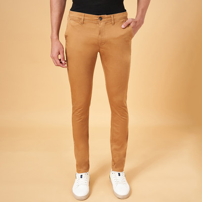Byford by Pantaloons Slim Fit Men Brown Trousers