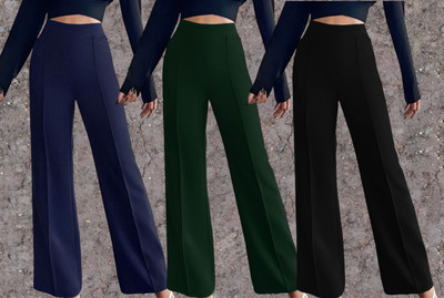 Parona Regular Fit Women Blue, Green, Black Trousers