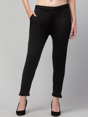 CROWNKING Regular Fit Women Black Trousers