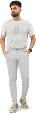 dnx Regular Fit Men Grey Trousers