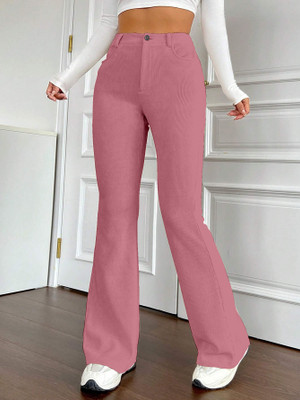 Rajovati Slim Fit Women Pink Trousers
