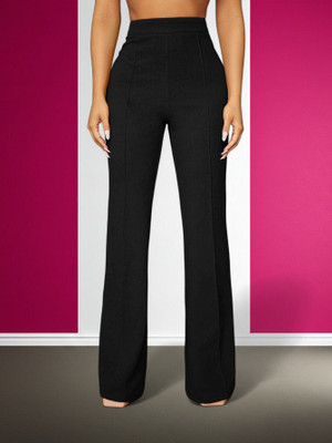 JenilEStore Comfort Fit, Regular Fit Women Black Trousers