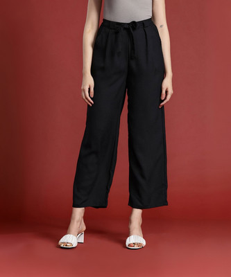 all about you Regular Fit Women Black Trousers