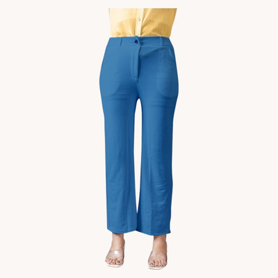 High Glitz Regular Fit Women Blue Trousers