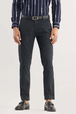 Snitch Slim Fit Men Black Trousers