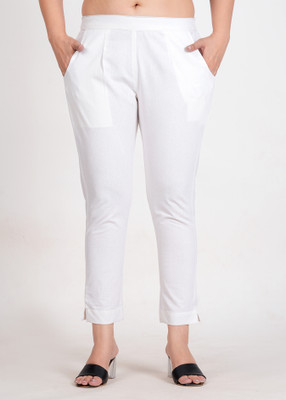 Suljhan Regular Fit, Straight Fit Women White Trousers