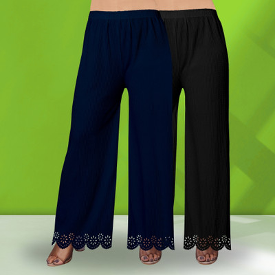 EcoUndies Straight Fit Women Dark Blue Trousers