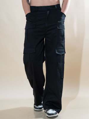 HERE&NOW Regular Fit Men Black Trousers