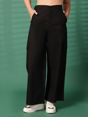 ADRIANA Regular Fit Women Black Trousers