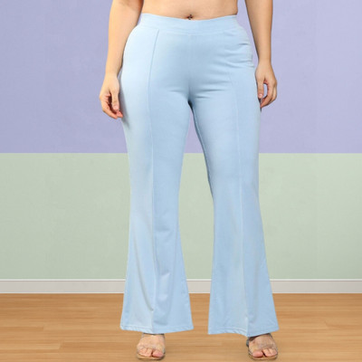 Anitafashion Loose Fit Women Light Blue Trousers