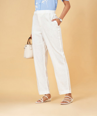 Annabelle by Pantaloons Regular Fit Women White Trousers