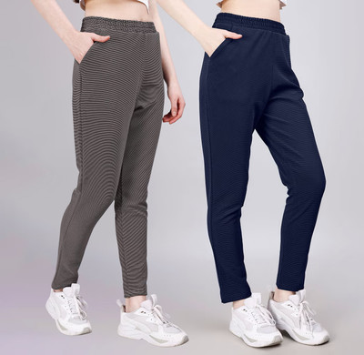 FEBVIBE Regular Fit Women Multicolor Trousers