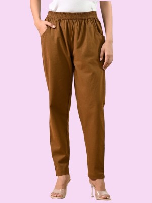 SAAV Regular Fit Women Brown Trousers