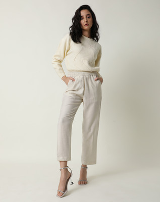RAREISM Regular Fit Women Beige Trousers