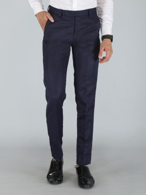 SILVERIO Regular Fit Men Dark Blue Trousers