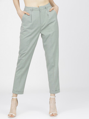 Tokyo Talkies Regular Fit Women Green Trousers