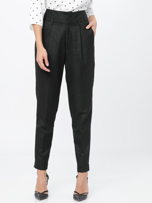 Tokyo Talkies Regular Fit Women Black Trousers