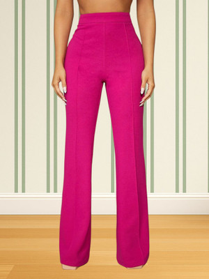 HouseOfCommon Comfort Fit, Regular Fit Women Pink Trousers