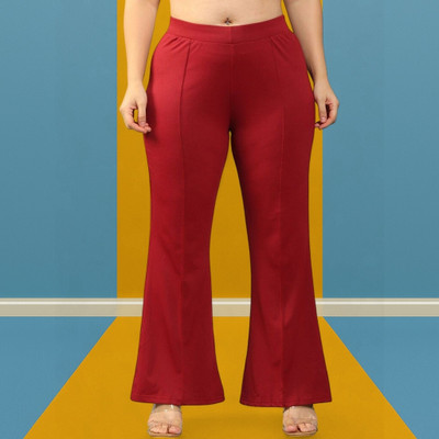 Anitafashion Loose Fit Women Maroon Trousers
