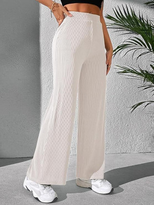 tiny shadows Regular Fit Women White Trousers