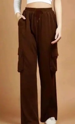 NEKDI Regular Fit Women Brown Trousers