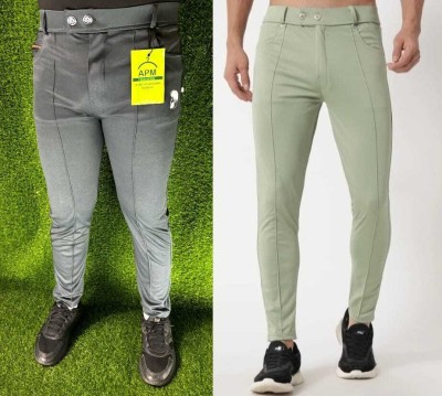 Rishi Traders Regular Fit Men Black, Grey Trousers