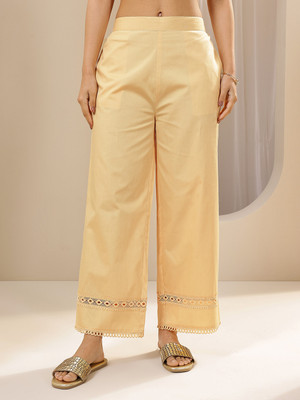 LIBAS Straight Fit Women Beige Trousers