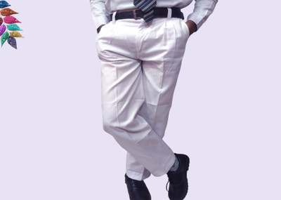 Abhima Regular Fit Boys & Girls White Trousers