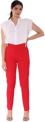 LOOKLINE Skinny Fit Women Red Trousers