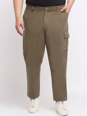 PLUSS Regular Fit Men Brown Trousers