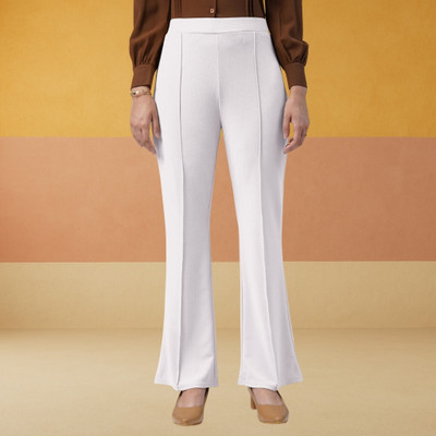Anitafashion Loose Fit Women White Trousers