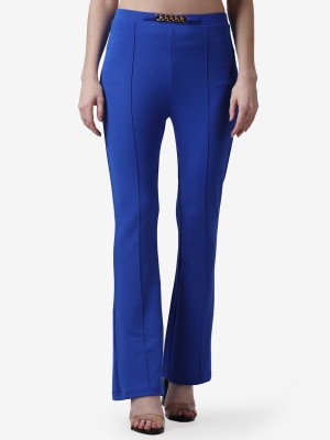 METRONAUT Flared Women Polyester Blue Trousers