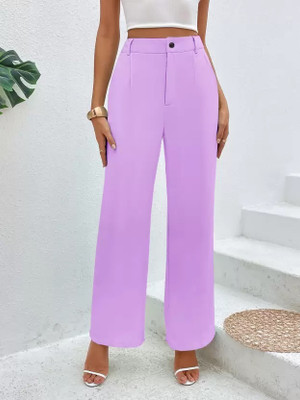 HK SHOPEE Relaxed Women Purple Trousers