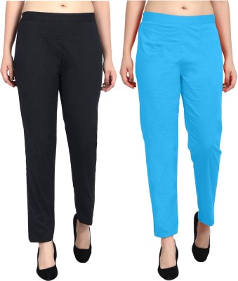 MIXFIT Regular Fit Women Blue, Black Trousers