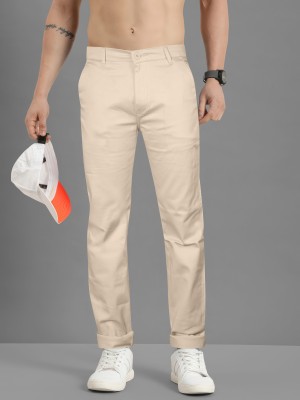 JUST BLACK Regular Fit Men Cream Trousers