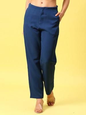 V-MART Slim Fit Women Blue Trousers
