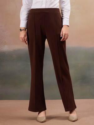 fithub Relaxed Women Brown Trousers