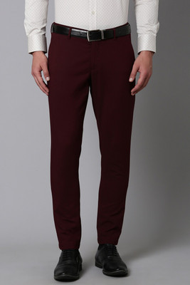 LOUIS PHILIPPE Slim Fit Men Maroon Trousers
