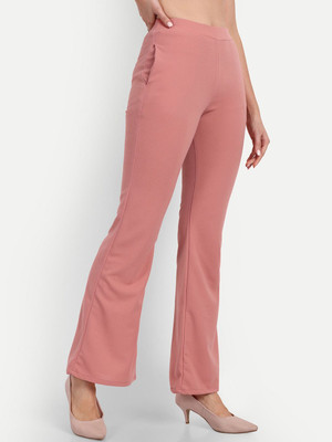 Broadstar Flared Women Pink Trousers