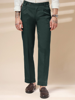 italianvega Regular Fit Men Dark Green Trousers