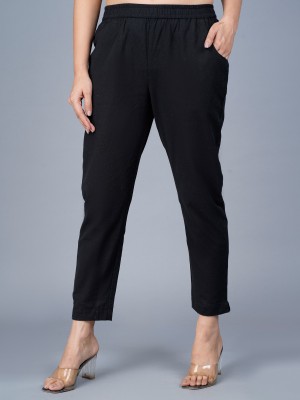 QuaClo Regular Fit Women Black Trousers