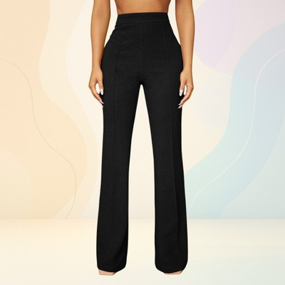 nitafashion Loose Fit Women Black Trousers