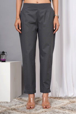 VYMO Regular Fit Women Grey Trousers