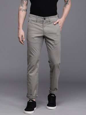 WROGN Regular Fit Men Grey Trousers