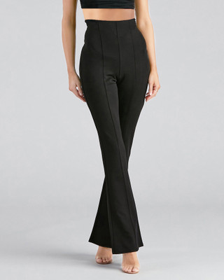 ADDYVERO Regular Fit Women Black Trousers