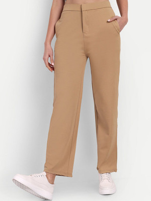 NEXT ONE Straight Fit Women Beige Trousers
